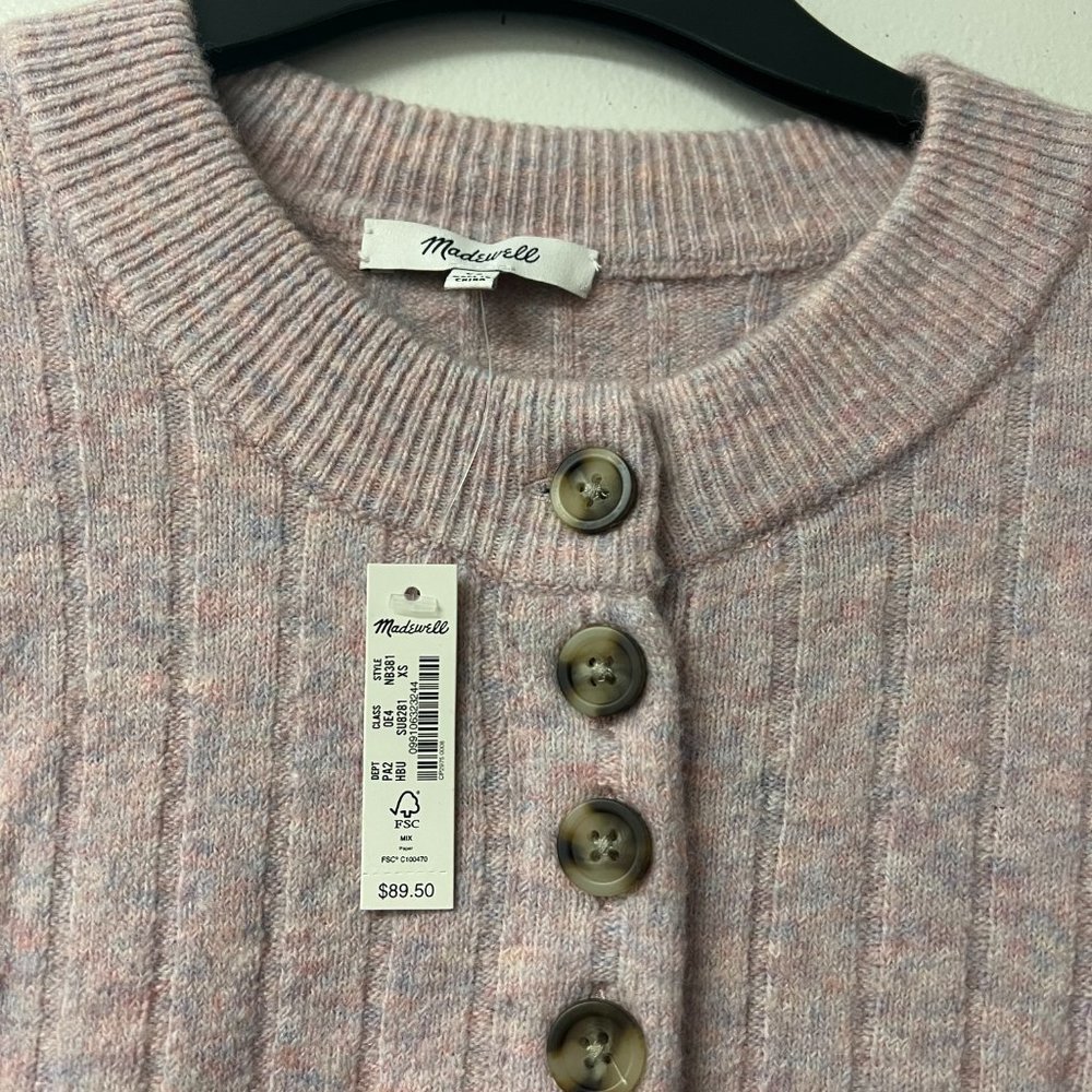 Madewell Striped Bowden Henley Sweater in Coziest Yarn NWT - Picture 8 of 8